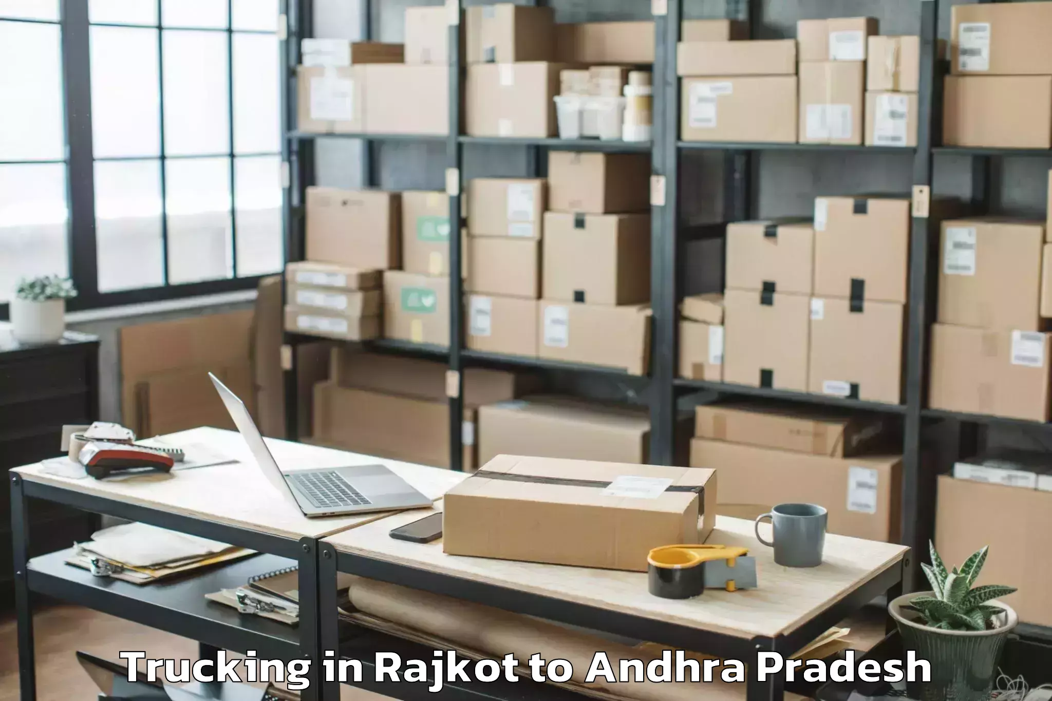 Leading Rajkot to Ganapavaram Trucking Provider